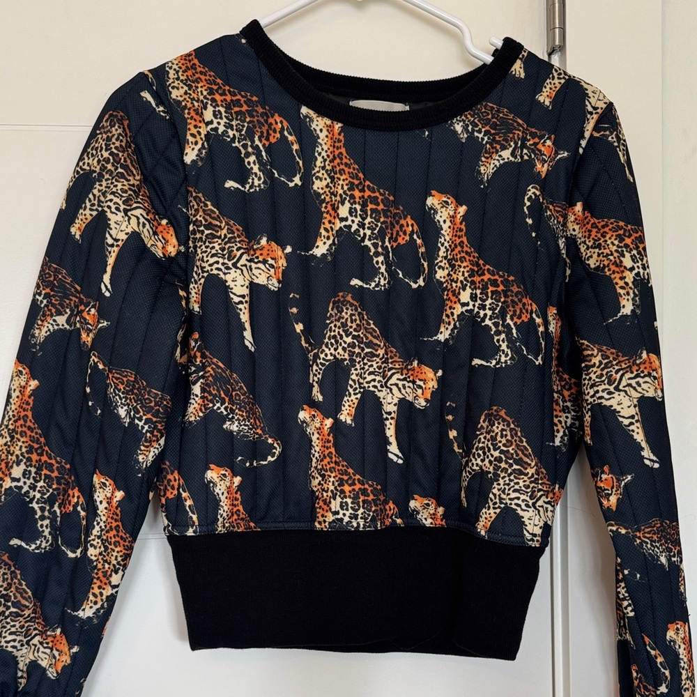 Leopard Print Cropped Sweater urban outfitters